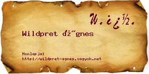 Wildpret Ágnes névjegykártya